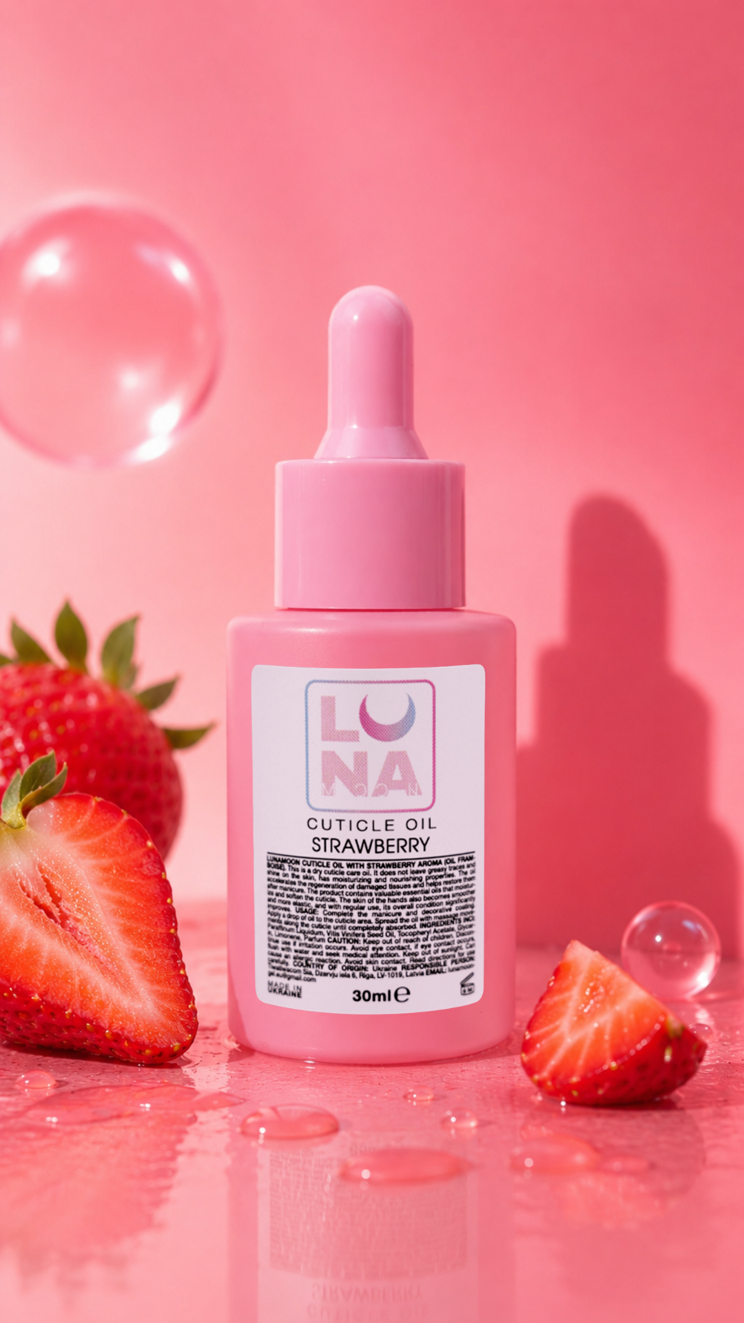 LUNAmoon - kynsinauhaöljy - Strawberry - 30ml