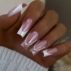 LUXINI® Cabochon - kynsikoriste helmi valkoinen